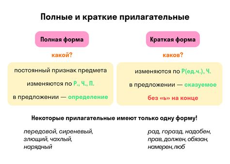 Примеры использования прилагательных в предложении